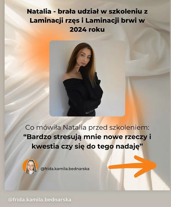Opinia kursantki Natalii po szkoleniu z laminacji rzęs i brwi